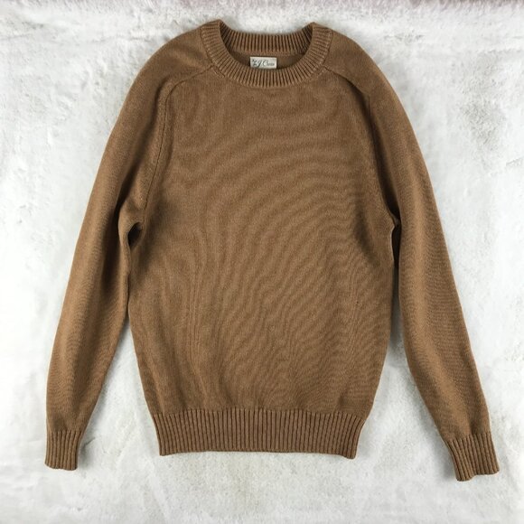 Men's J. CREW Heritage cotton crewneck sweater Camel Beige XS - Picture 6 of 6